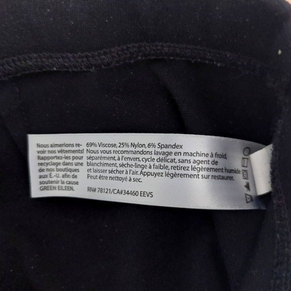 Eileen Fisher Pants Trouser Legging Black Elastic Waist Stretch Size.5/6 - Picture 8 of 9